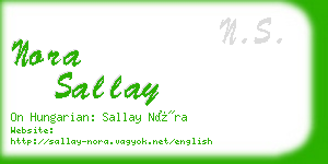 nora sallay business card